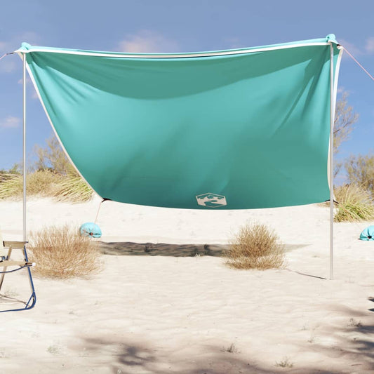 vidaXL Beach Canopy with Sand Anchors Green 304x300 cm