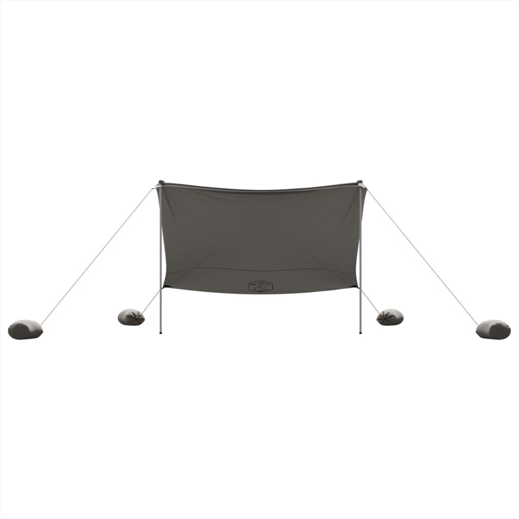 vidaXL Beach Canopy with Sand Anchors Grey 304x300 cm