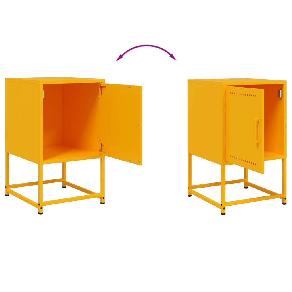 Bedside Cabinet | Mustard Yellow | Steel | Medium | Bedside Cabinet