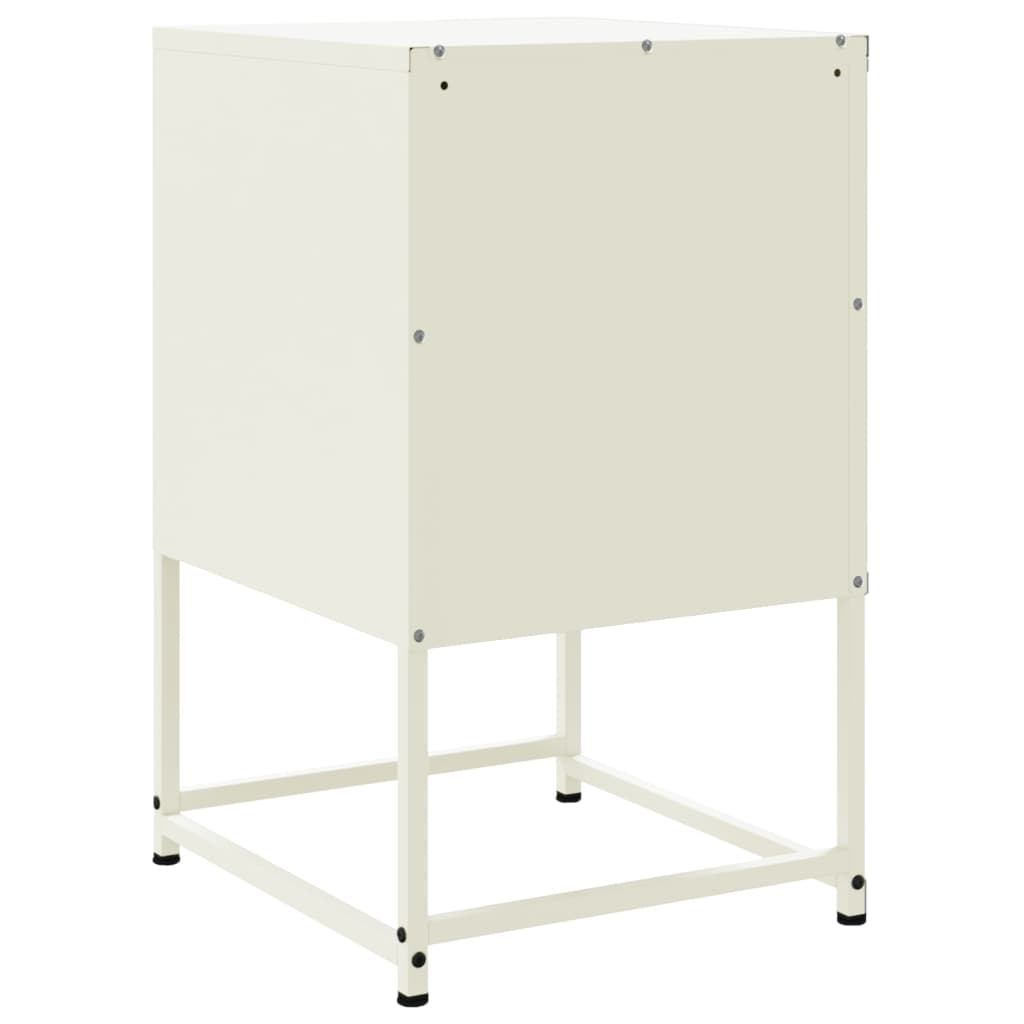vidaXL Bedside Cabinet White 36x39x60.5 cm Steel