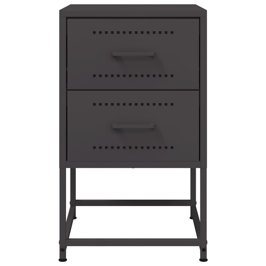 Bedside Cabinet Black 36x39x60.5 cm Steel