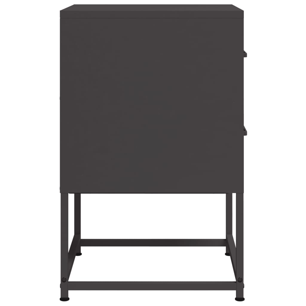 Bedside Cabinet Black 36x39x60.5 cm Steel