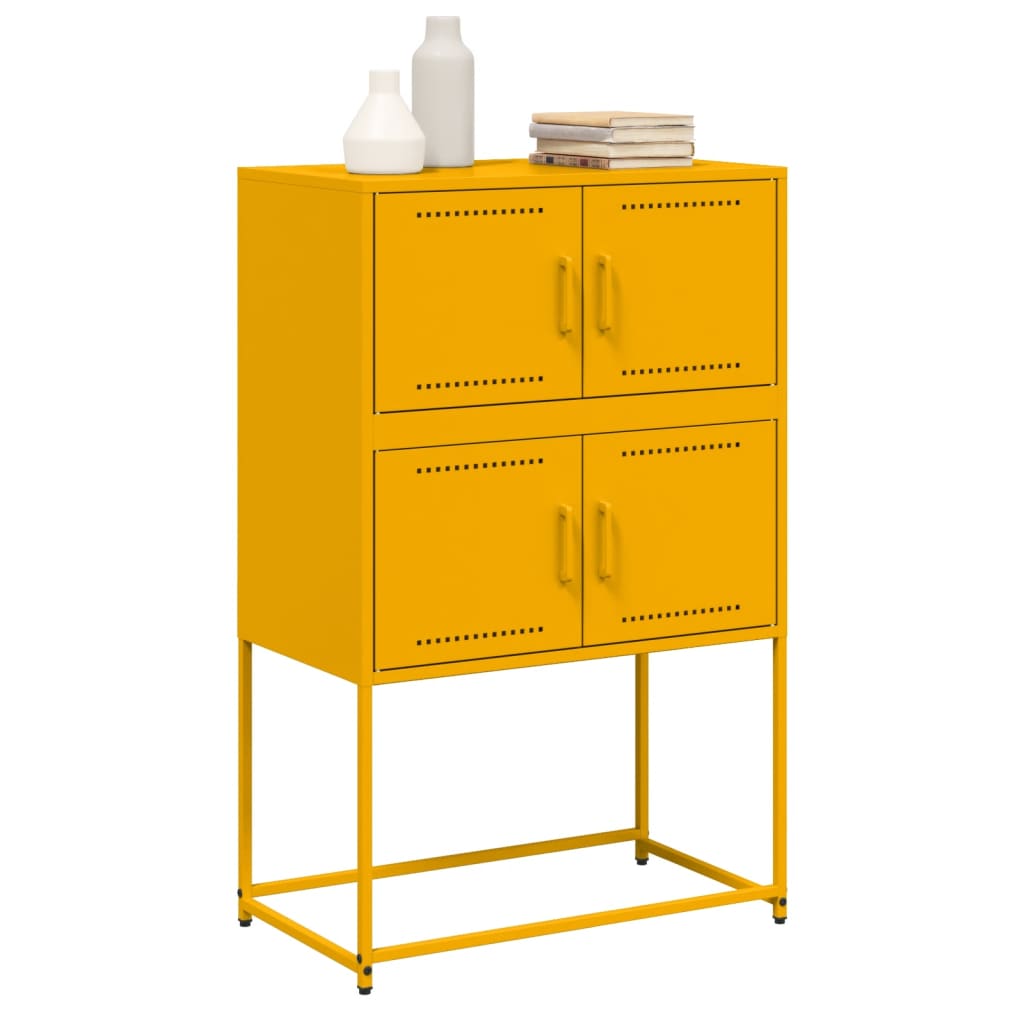Sideboard Mustard Yellow 68.5x38.5x107 cm Steel