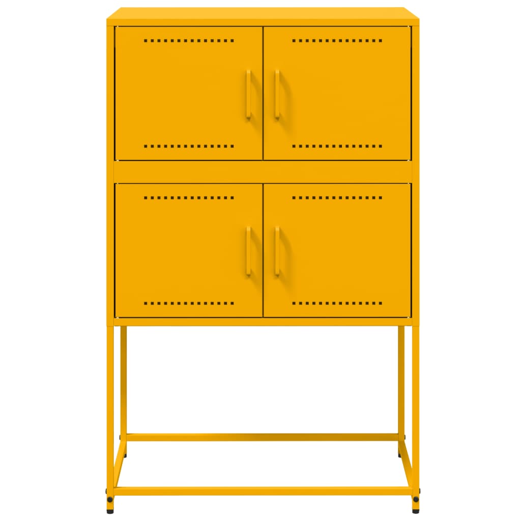 Sideboard Mustard Yellow 68.5x38.5x107 cm Steel