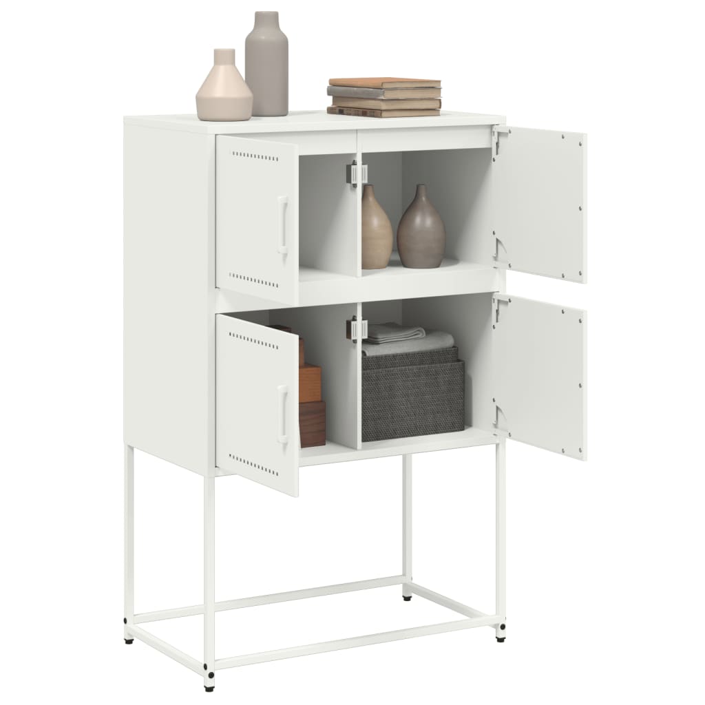 Sideboard White 68.5x38.5x107 cm Steel