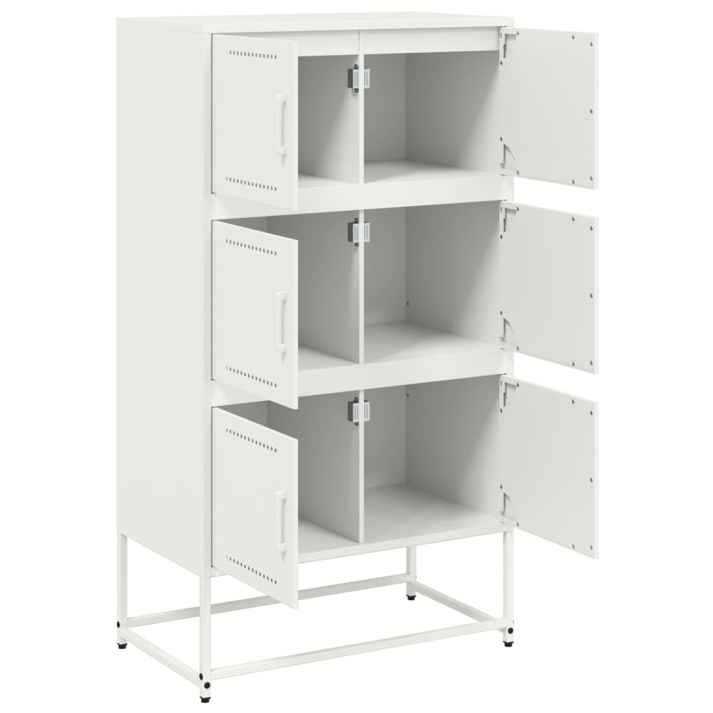 Sideboard White 68.5x38.5x123.5 cm Steel