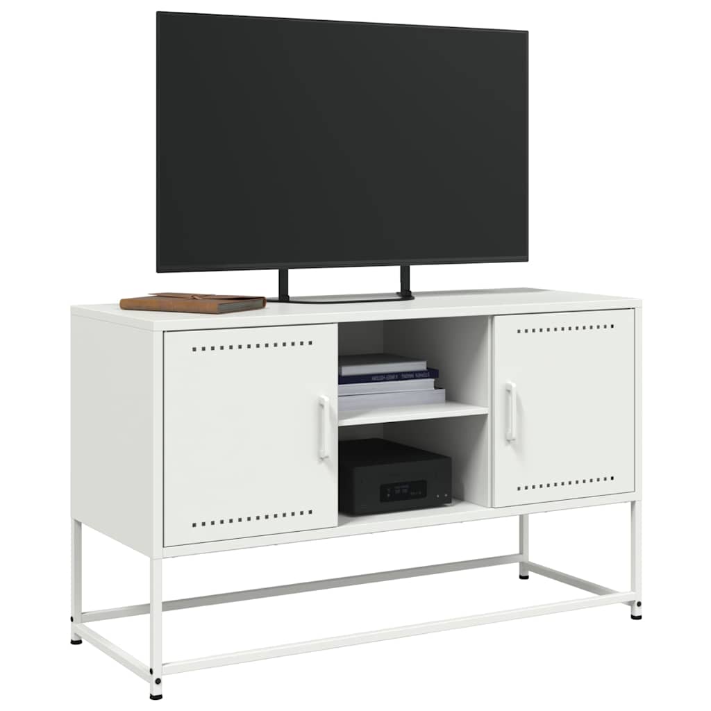 TV Cabinet White 100,5x39x60,5 cm Steel