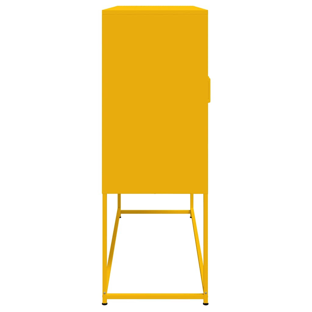 Highboard Mustard Yellow 100.5x39x107 cm Steel