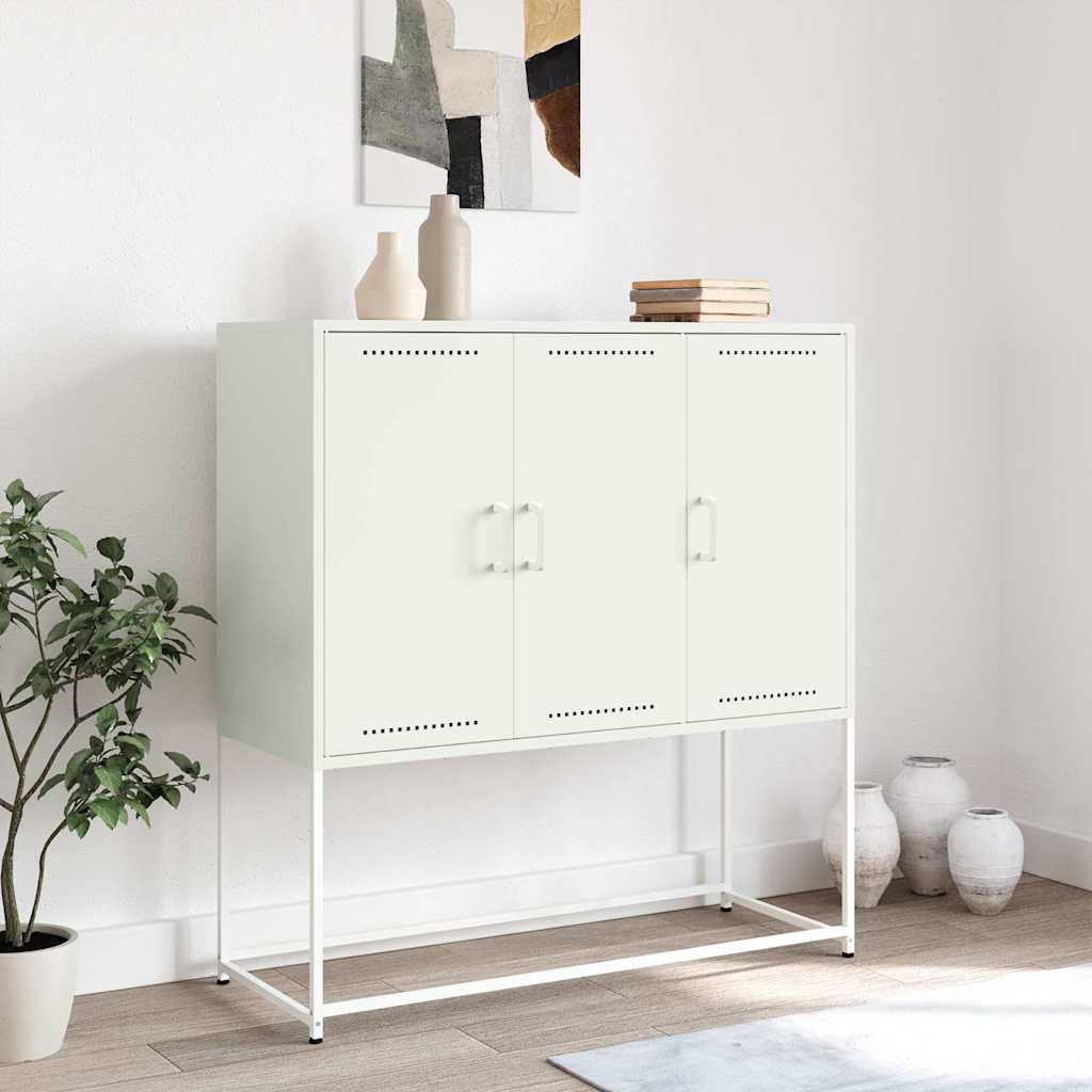 Highboard White 100,5x39x107 cm Steel