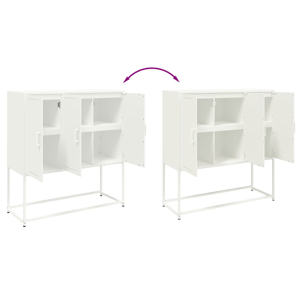 Highboard White 100,5x39x107 cm Steel