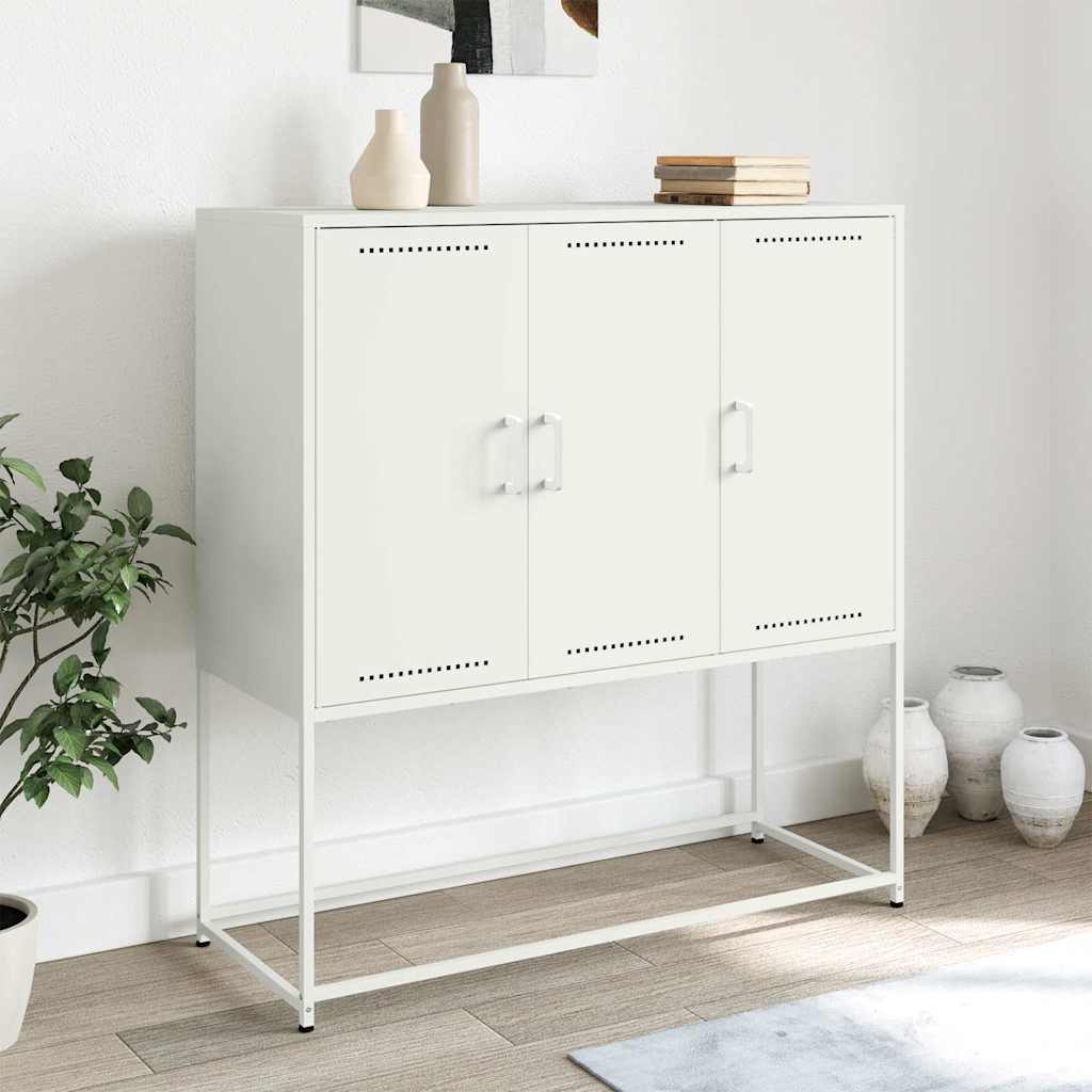 Highboard White 100,5x39x107 cm Steel