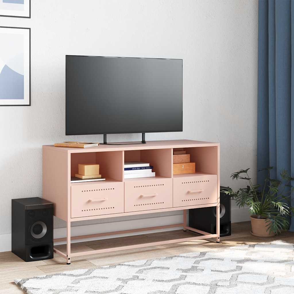 TV Cabinet Pink 100.5x39x60.5 cm Steel