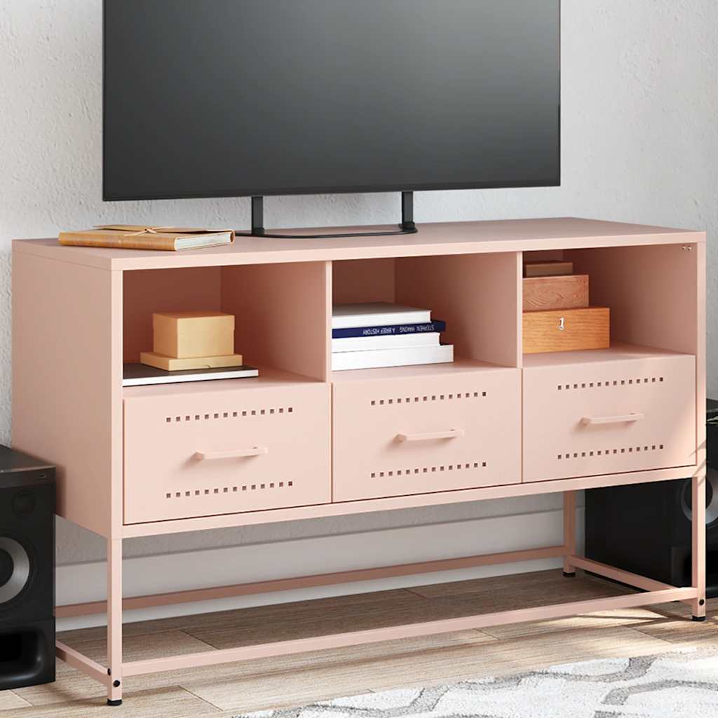 TV Cabinet Pink 100.5x39x60.5 cm Steel
