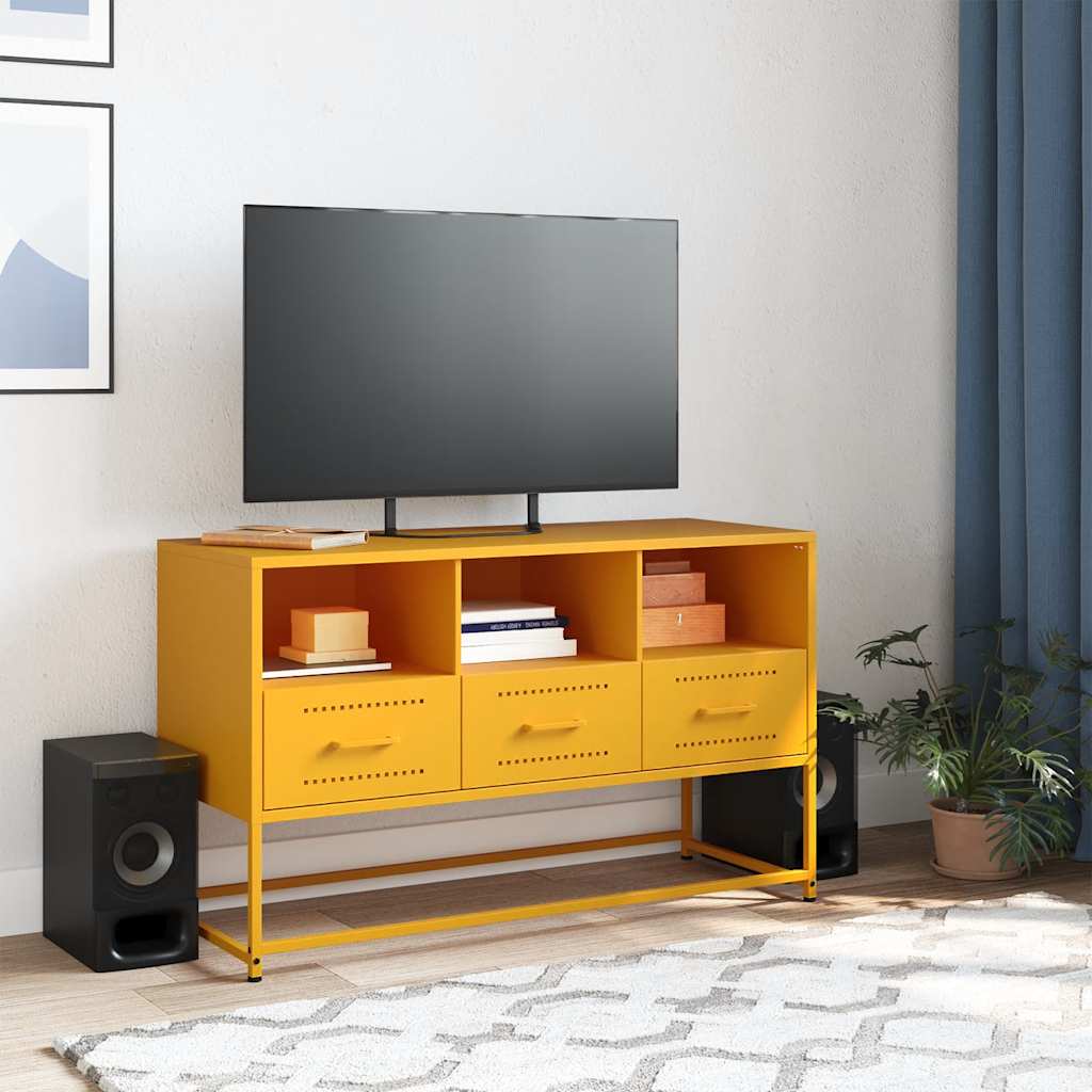 TV Cabinet Mustard Yellow 100,5x39x60,5 cm Steel