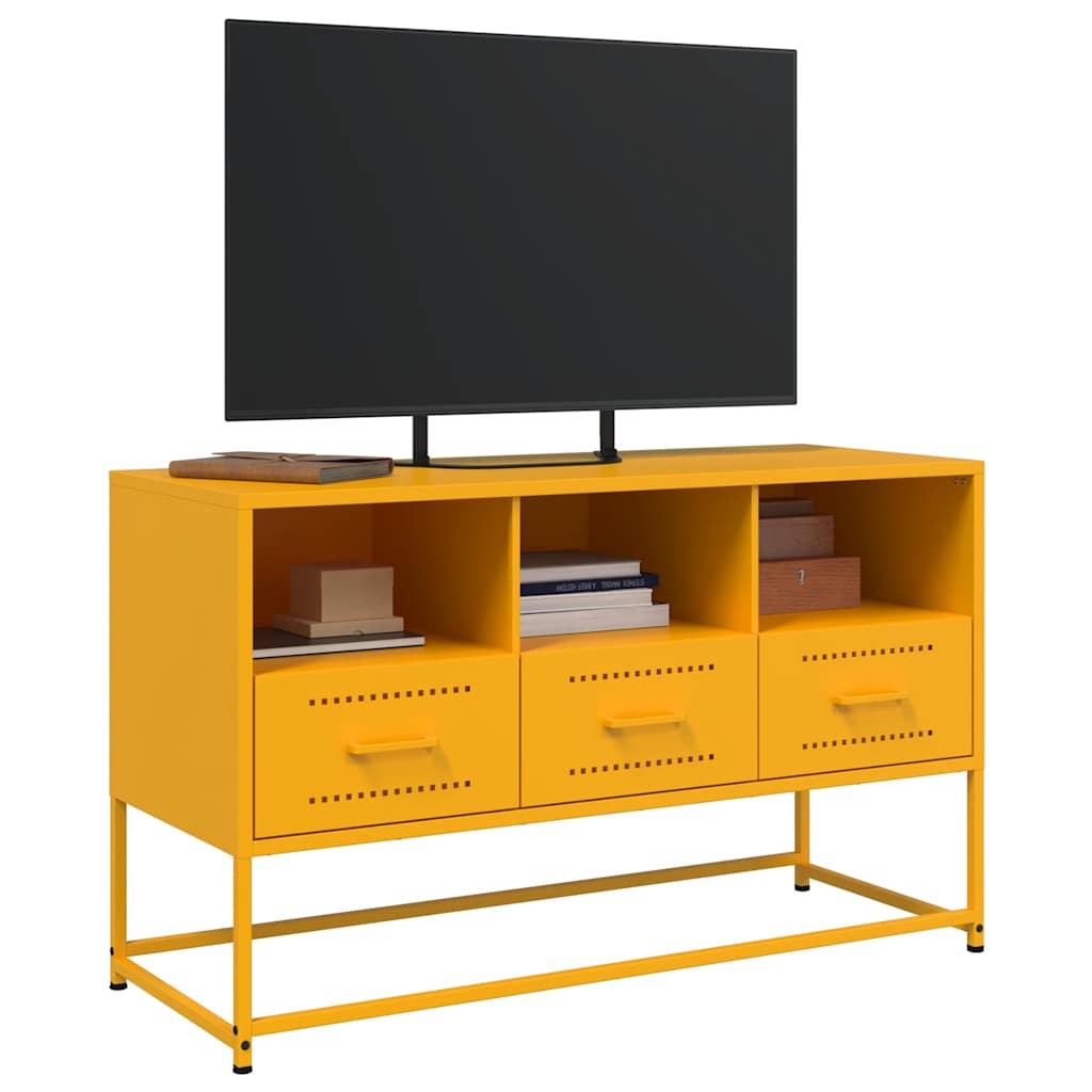 TV Cabinet Mustard Yellow 100.5x39x60.5 cm Steel