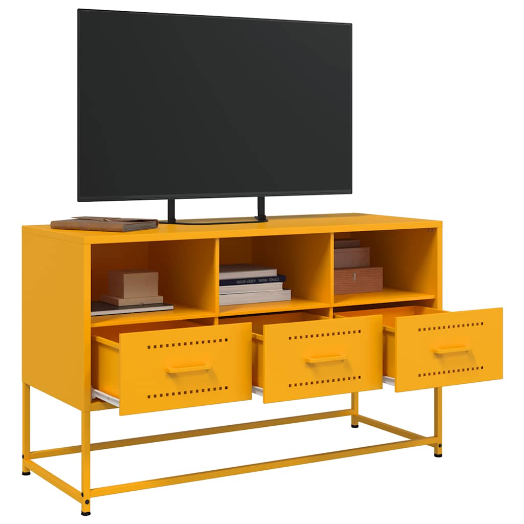 TV Cabinet Mustard Yellow 100,5x39x60,5 cm Steel