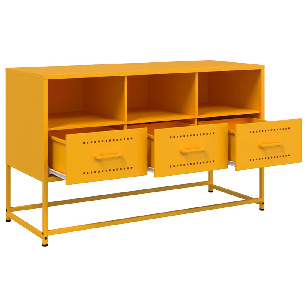 TV Cabinet Mustard Yellow 100.5x39x60.5 cm Steel