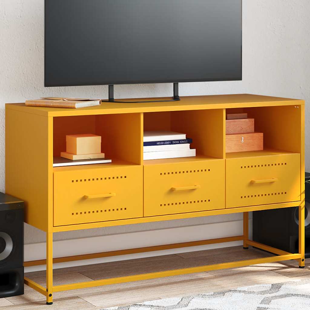TV Cabinet Mustard Yellow 100.5x39x60.5 cm Steel