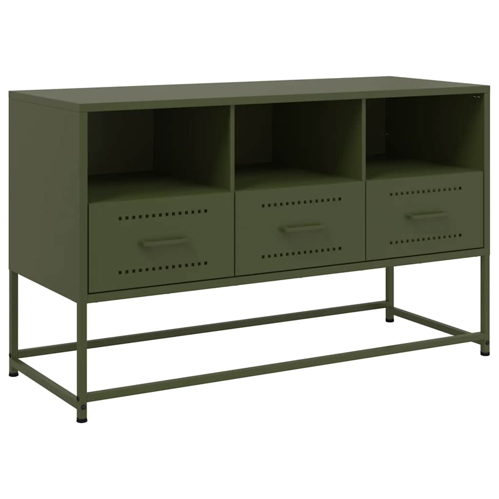 TV Cabinet Olive Green 100.5x39x60.5 cm Steel