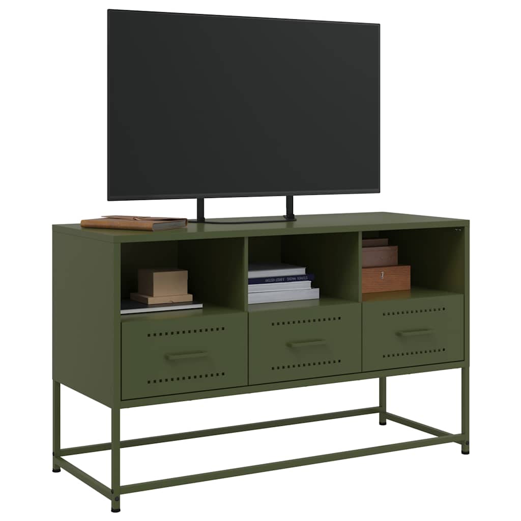 TV Cabinet Olive Green 100.5x39x60.5 cm Steel