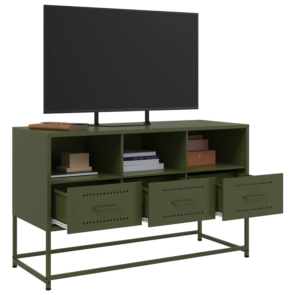 TV Cabinet Olive Green 100.5x39x60.5 cm Steel
