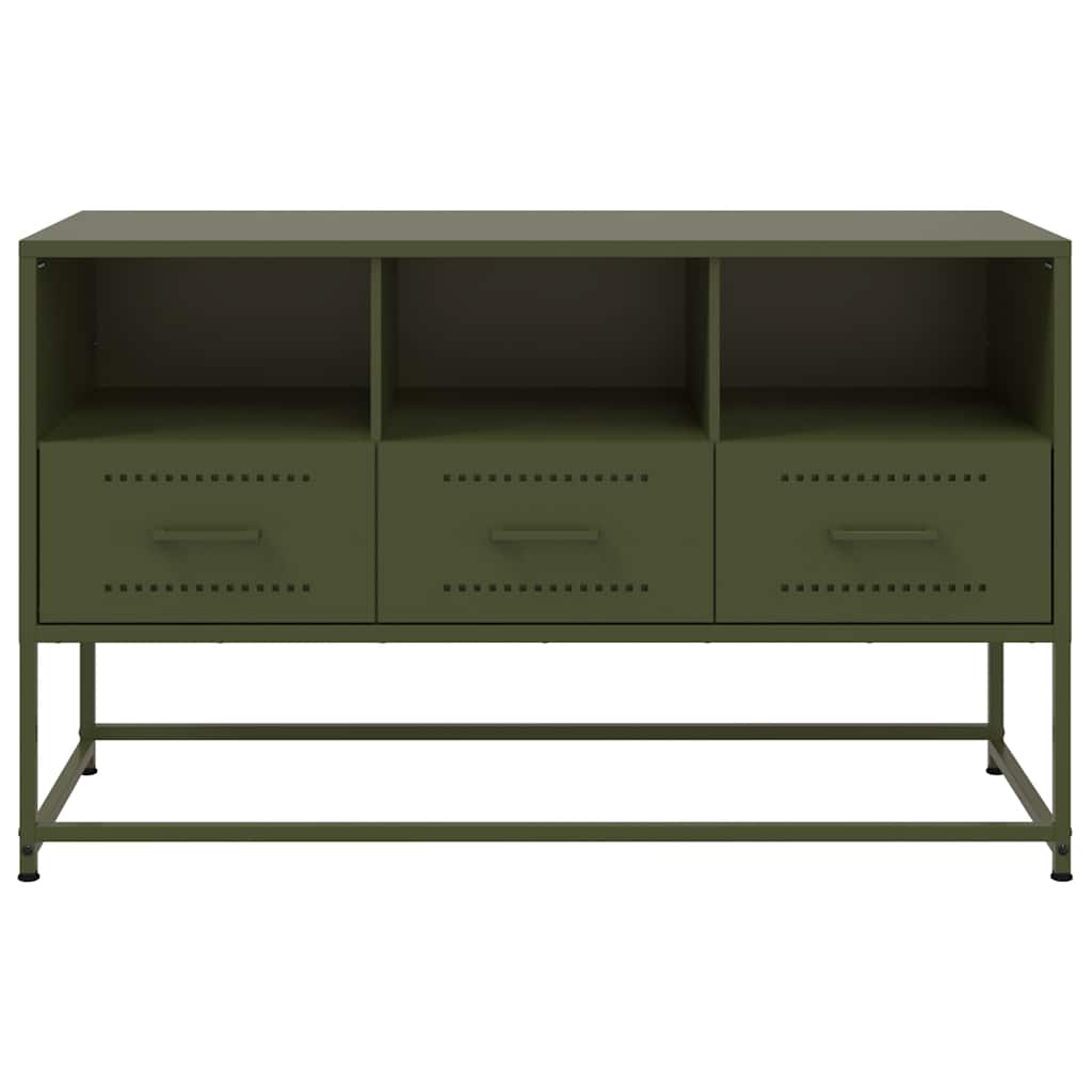TV Cabinet Olive Green 100.5x39x60.5 cm Steel
