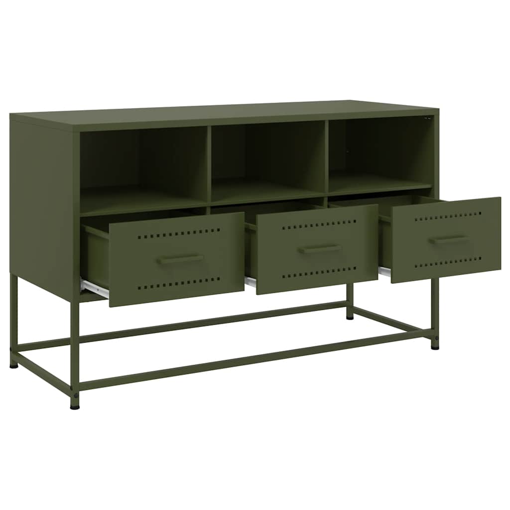 TV Cabinet Olive Green 100,5x39x60,5 cm Steel