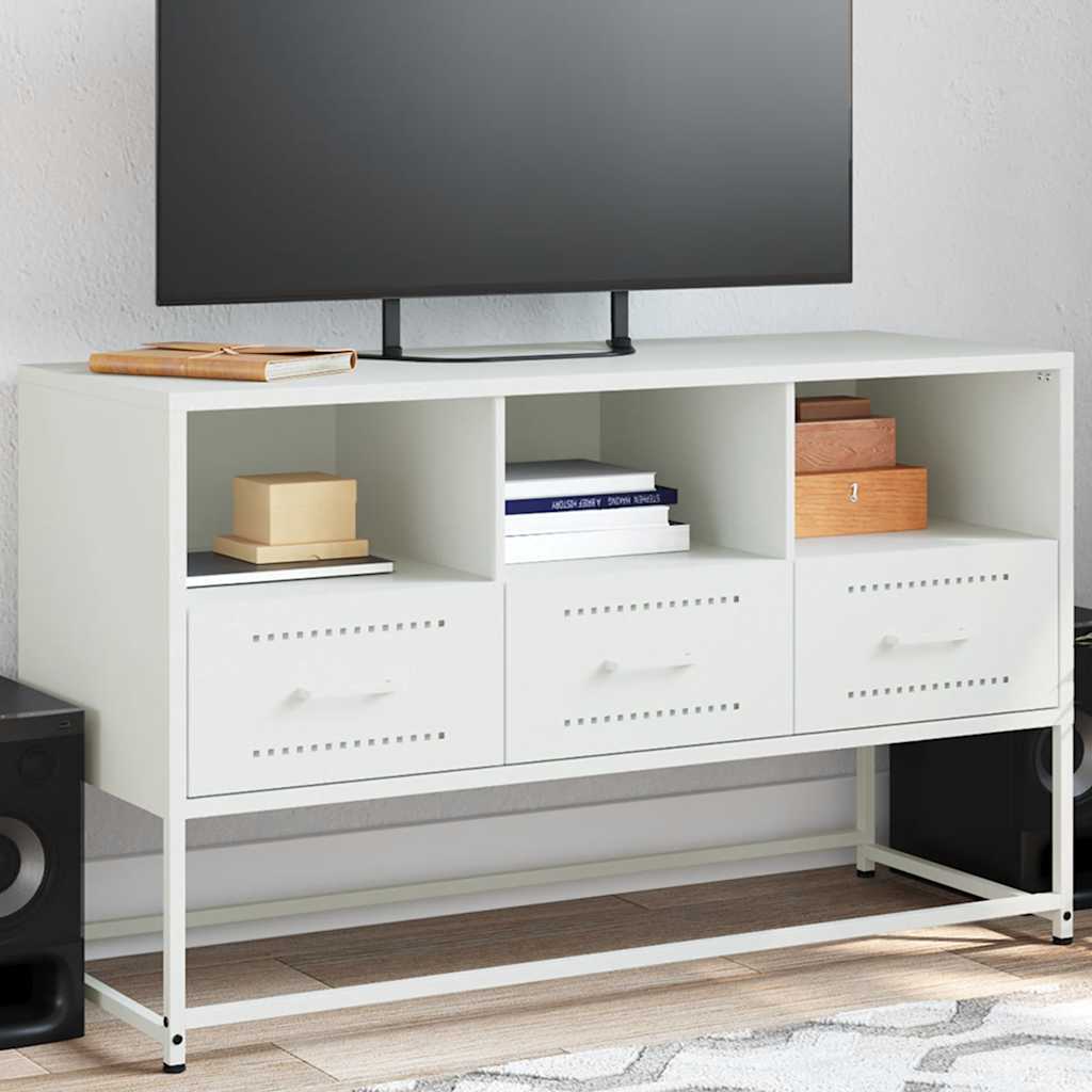 TV Cabinet White 100,5x39x60,5 cm Steel