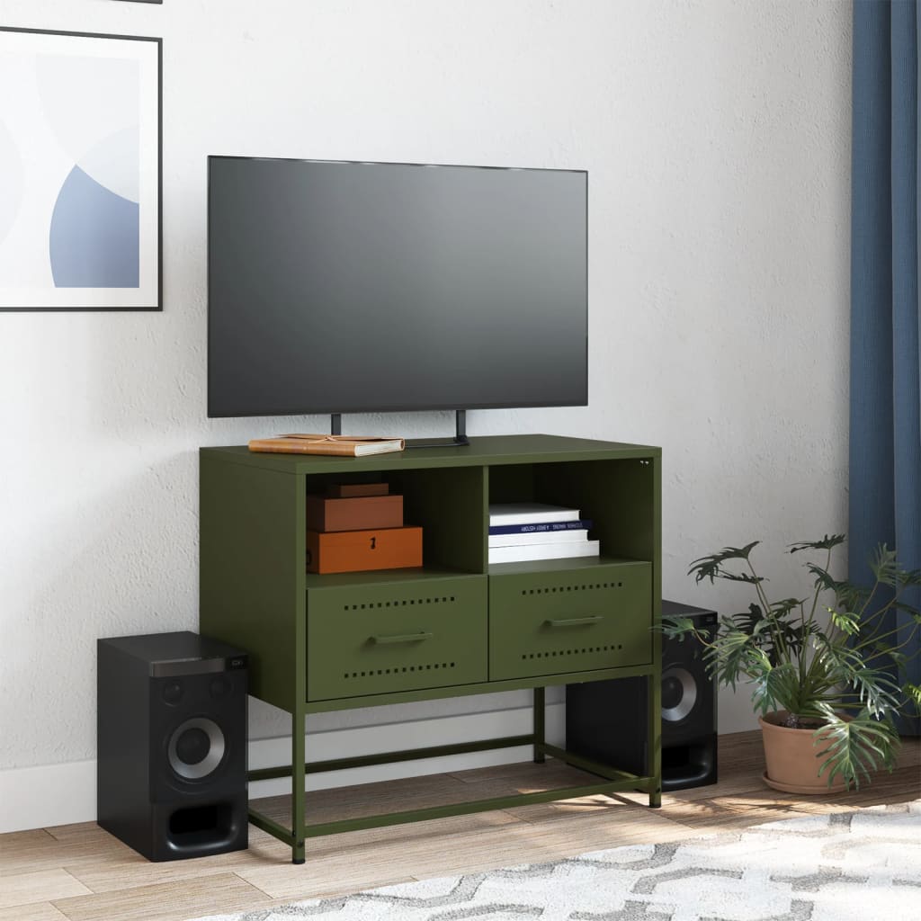 TV Cabinet Olive Green 68x39x60,5 cm Steel
