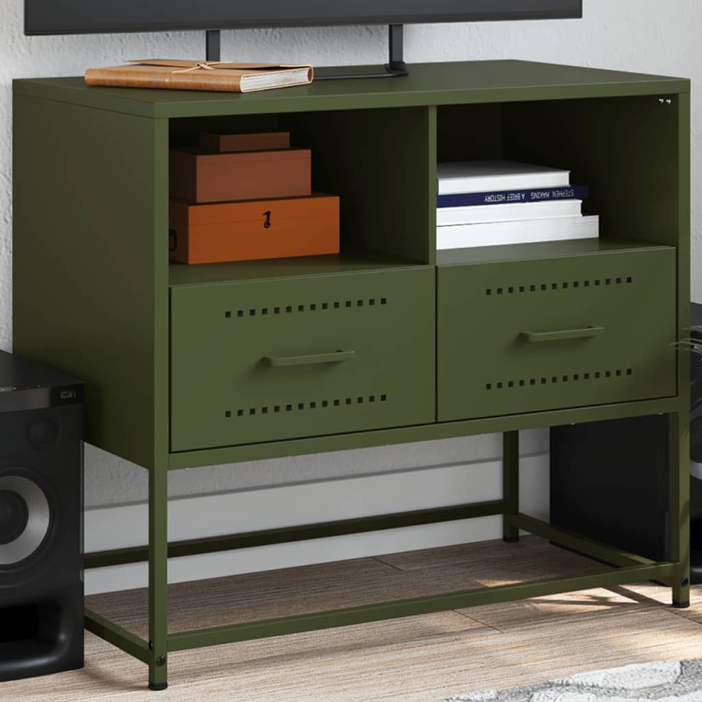 TV Cabinet Olive Green 68x39x60,5 cm Steel