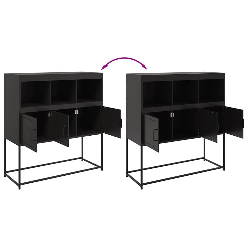 Sideboard Black 100,5x39x107 cm Steel