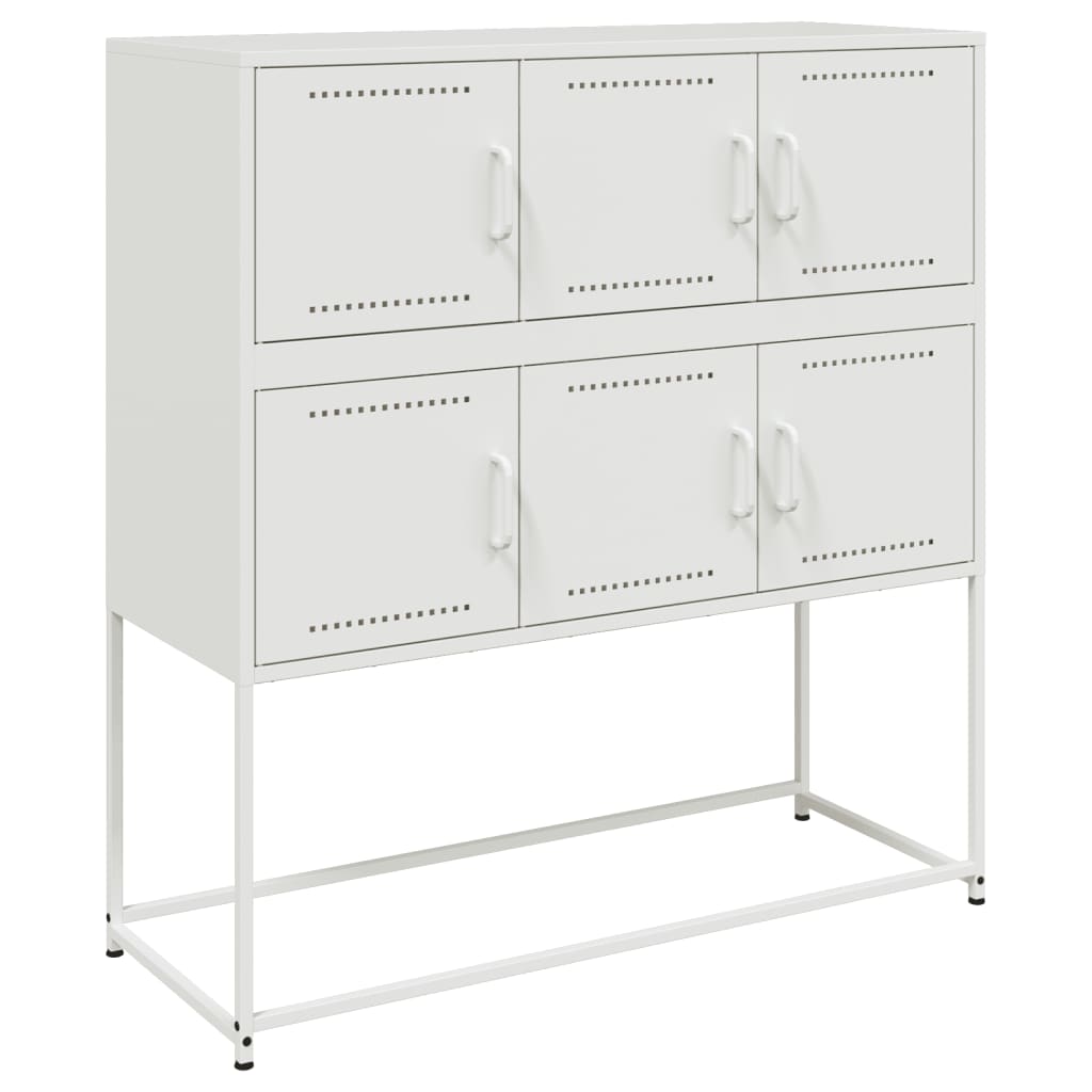 Sideboard White 100,5x39x107 cm Steel