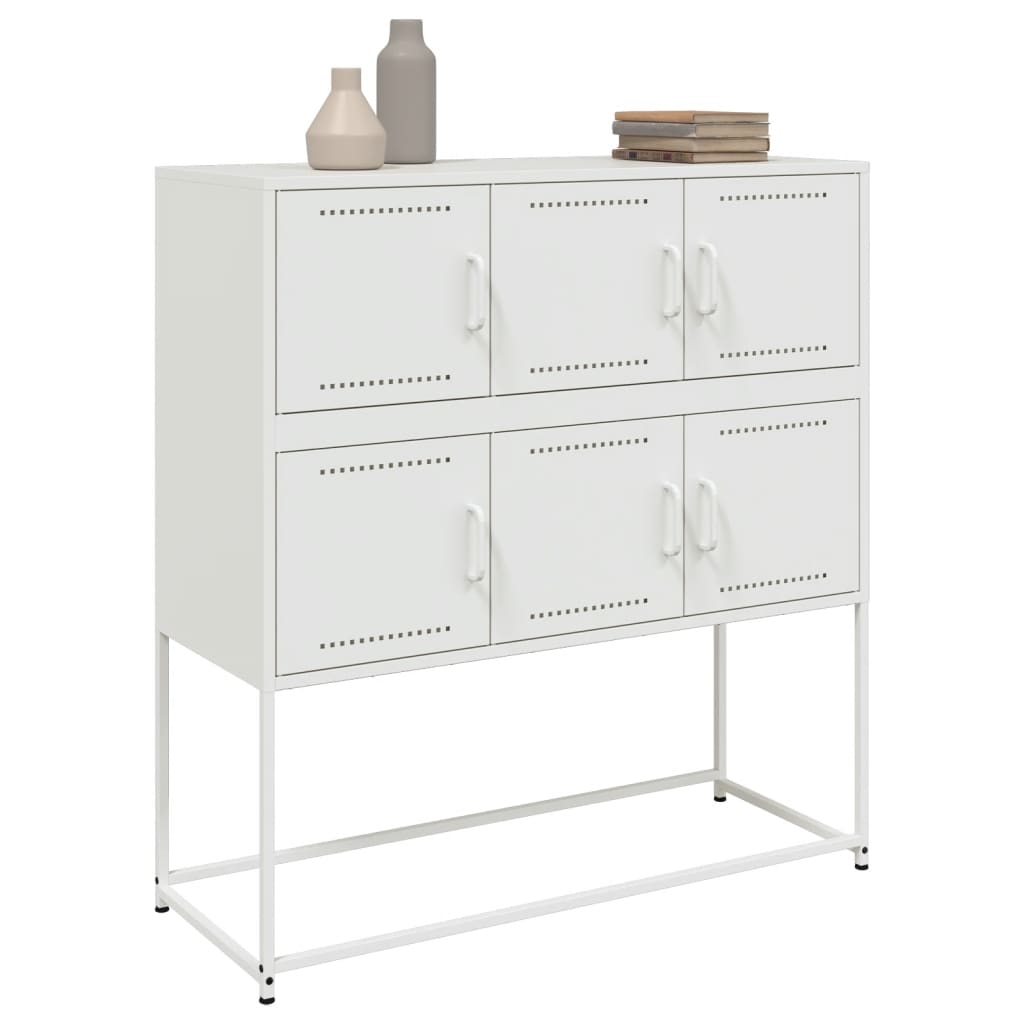 Sideboard White 100,5x39x107 cm Steel