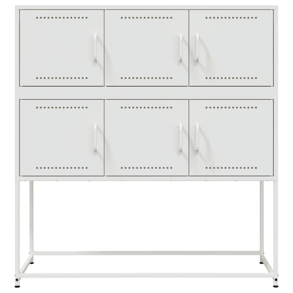 Sideboard White 100,5x39x107 cm Steel