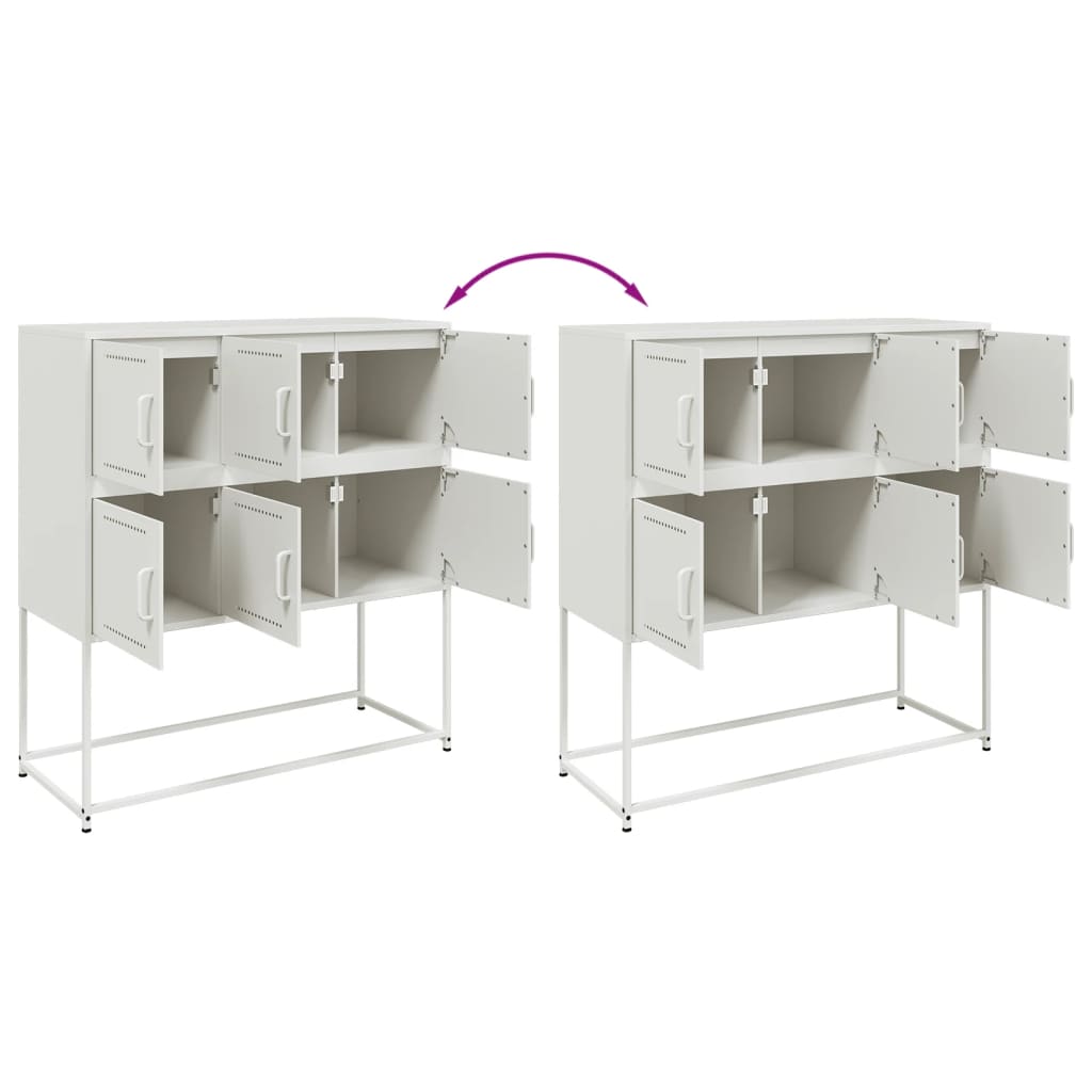 Sideboard White 100,5x39x107 cm Steel