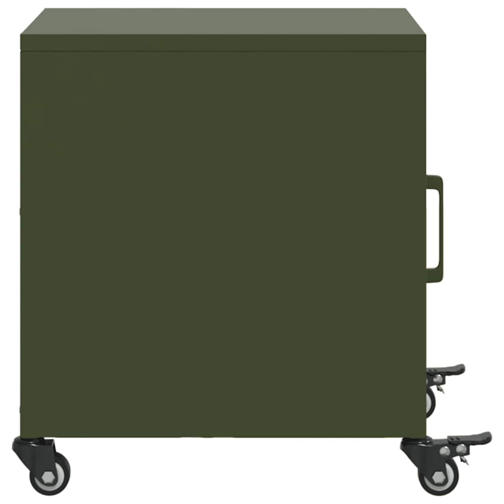 vidaXL Bedside Cabinets 2 pcs Olive Green 36x39x43.5 cm Steel