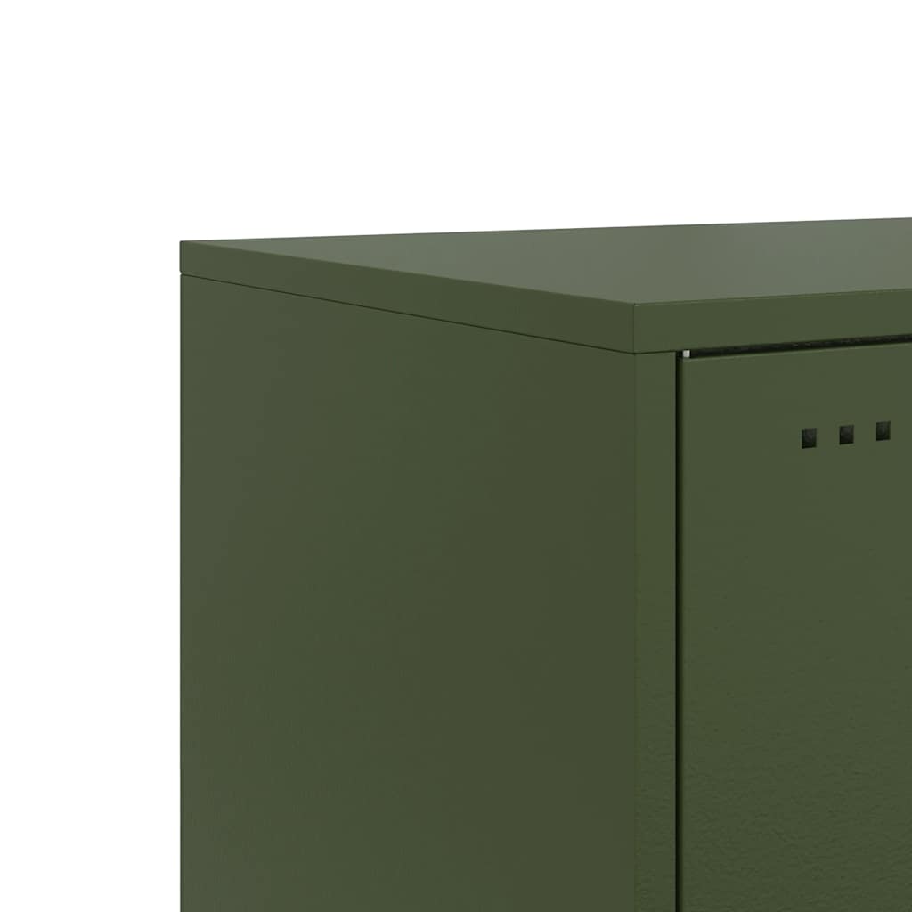 vidaXL Bedside Cabinets 2 pcs Olive Green 36x39x43.5 cm Steel
