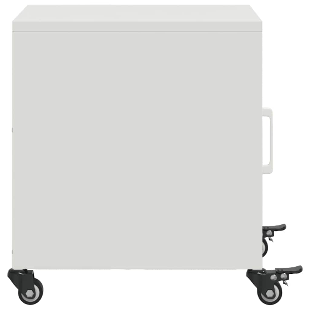 Bedside Cabinet White 36x39x43.5 cm Steel