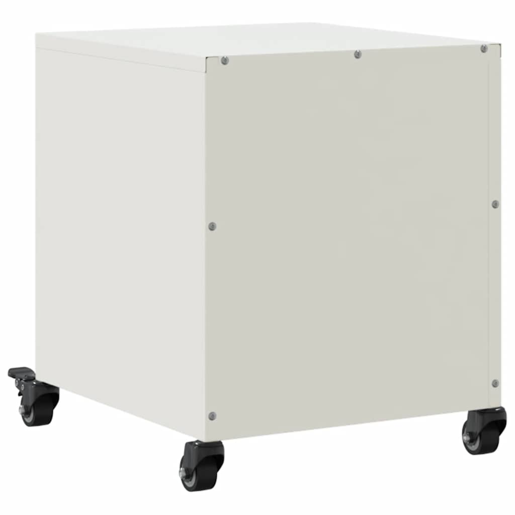 Bedside Cabinet White 36x39x43.5 cm Steel