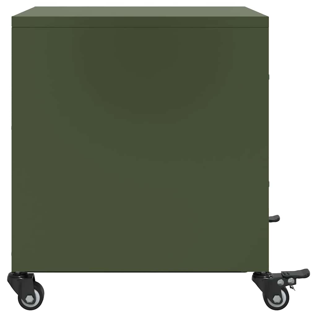 vidaXL Bedside Cabinets 2 pcs Olive Green 36x39x43.5 cm Steel
