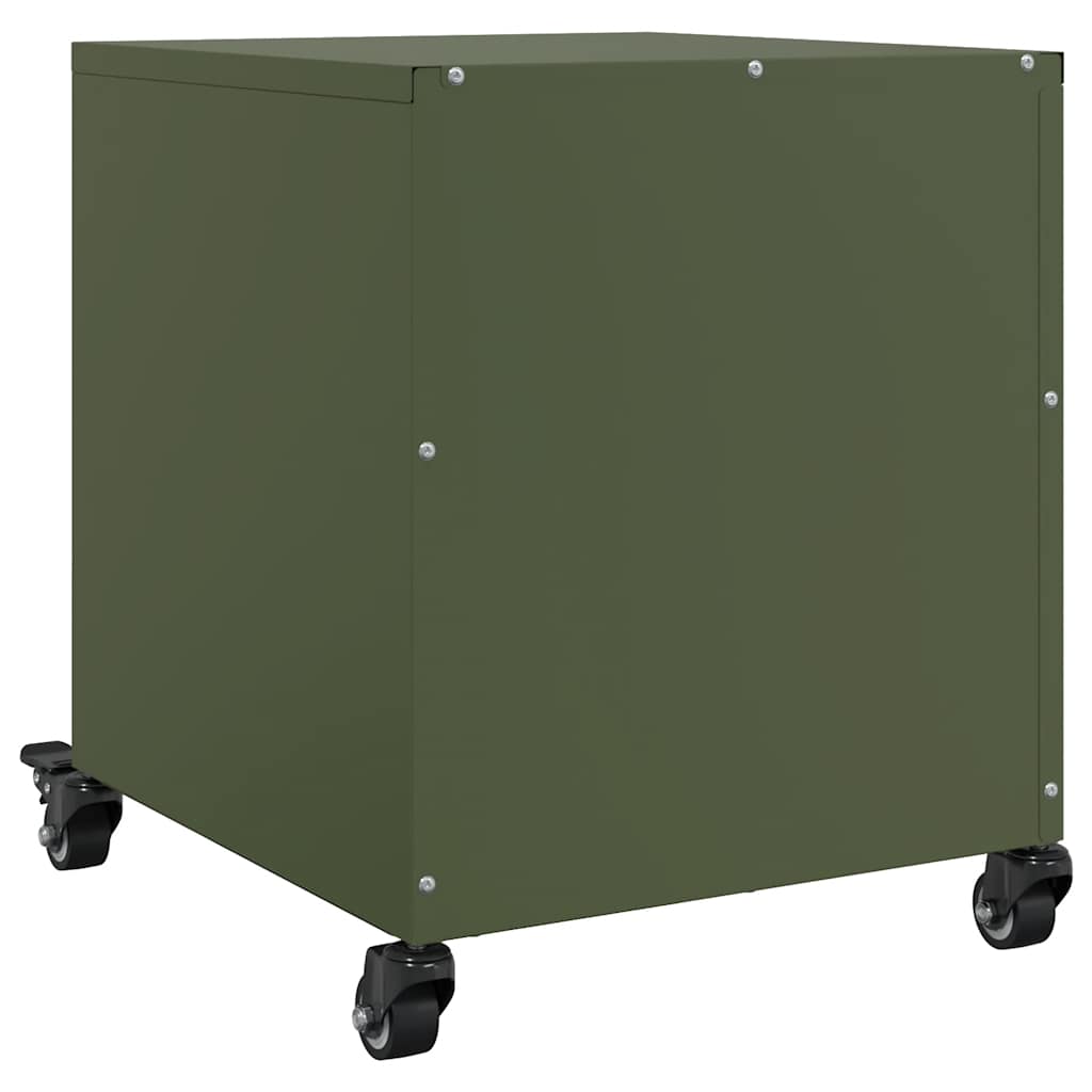vidaXL Bedside Cabinets 2 pcs Olive Green 36x39x43.5 cm Steel