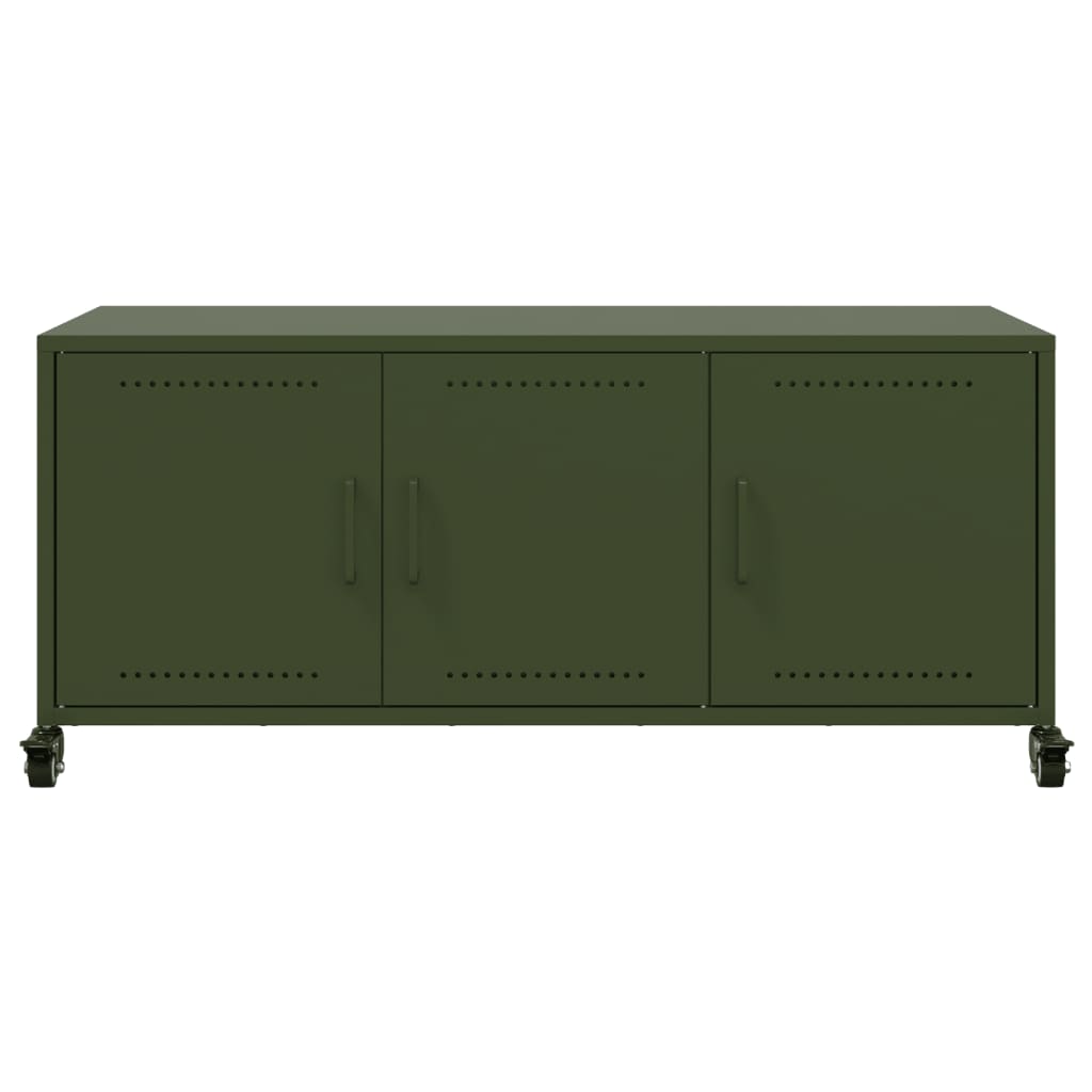 TV Cabinet Olive Green 100,5x39x43,5 cm Steel
