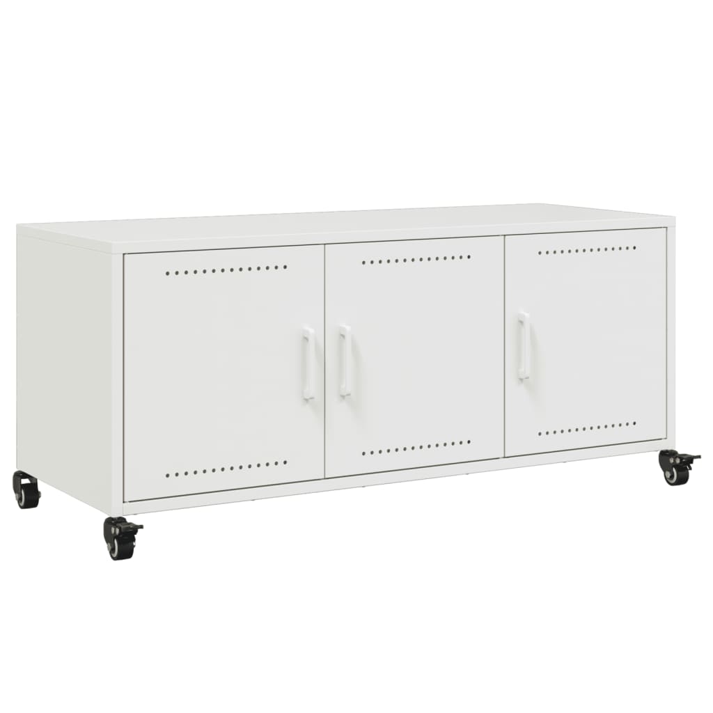 TV Cabinet White 100,5x39x43,5 cm Steel