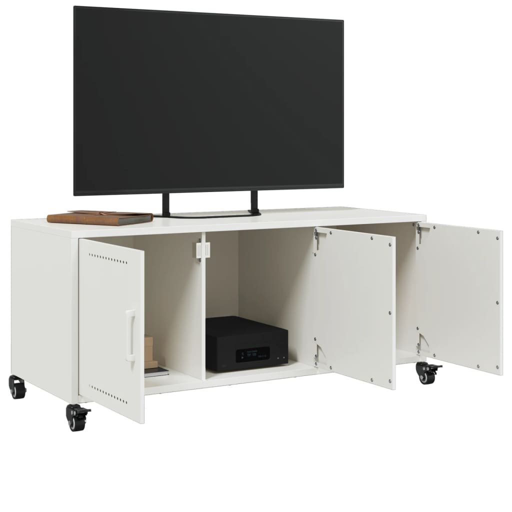 TV Cabinet White 100,5x39x43,5 cm Steel