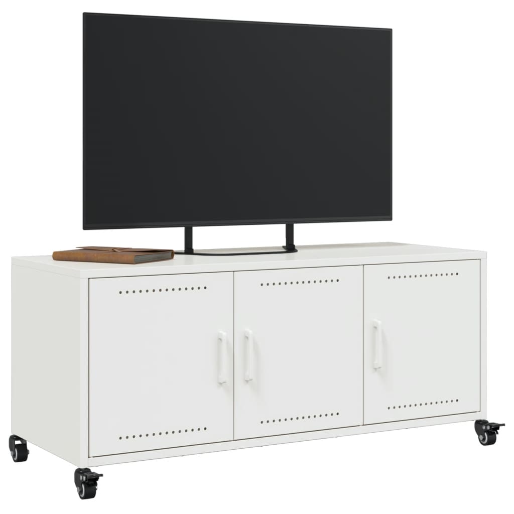 TV Cabinet White 100,5x39x43,5 cm Steel