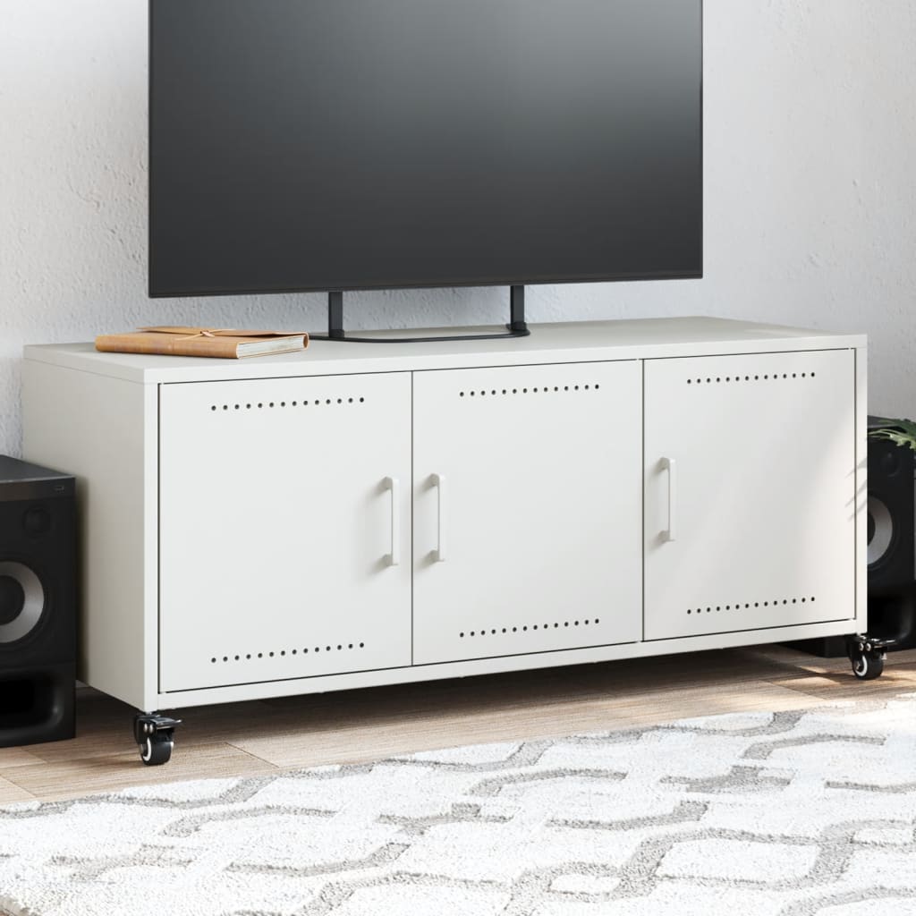 TV Cabinet White 100,5x39x43,5 cm Steel