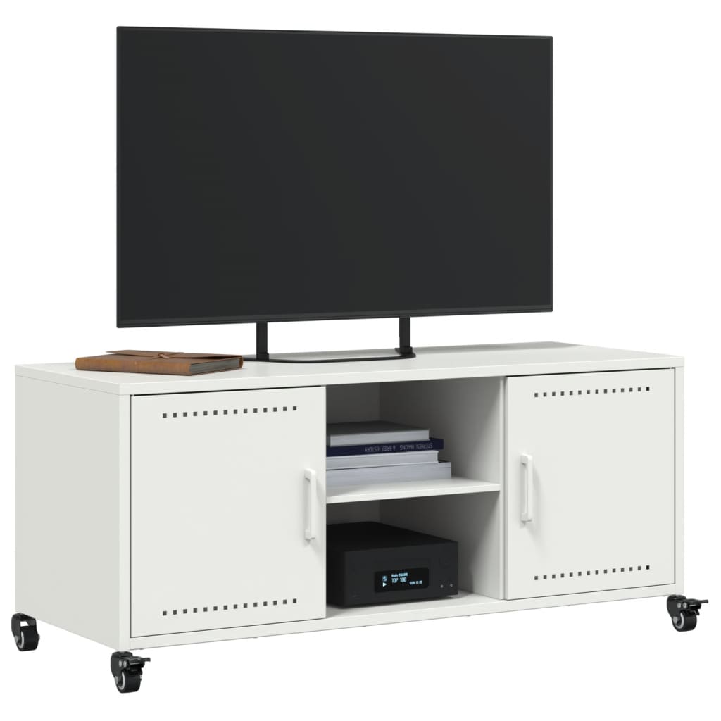 TV Cabinet White 100,5x39x43,5 cm Steel