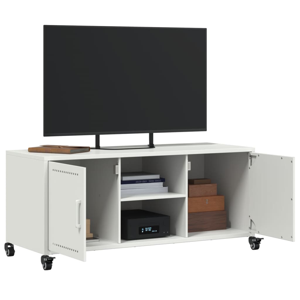 TV Cabinet White 100,5x39x43,5 cm Steel