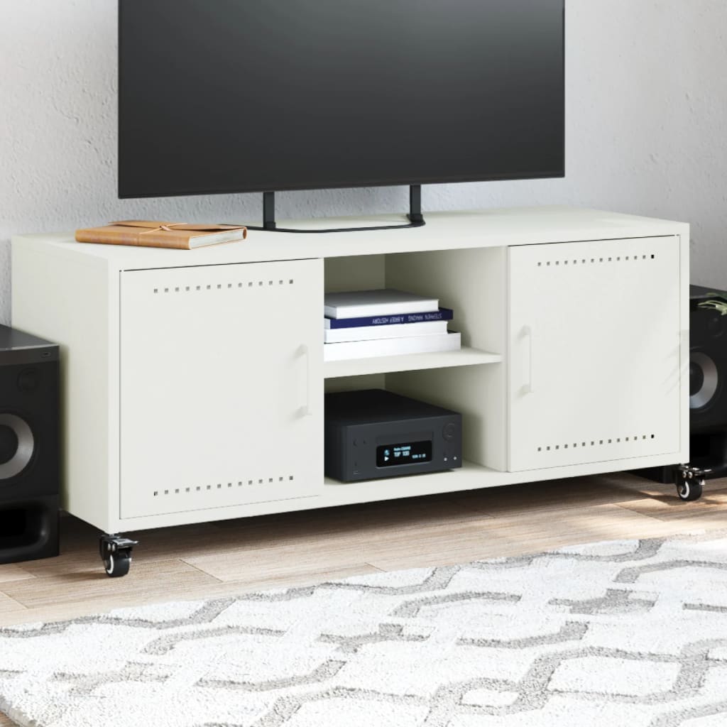 TV Cabinet White 100,5x39x43,5 cm Steel