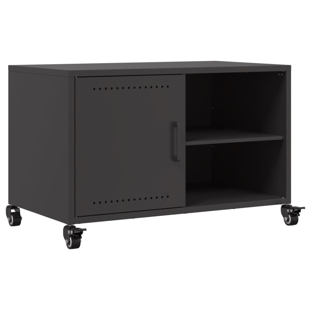 vidaXL TV Cabinet Black 68x39x43.5 cm Steel